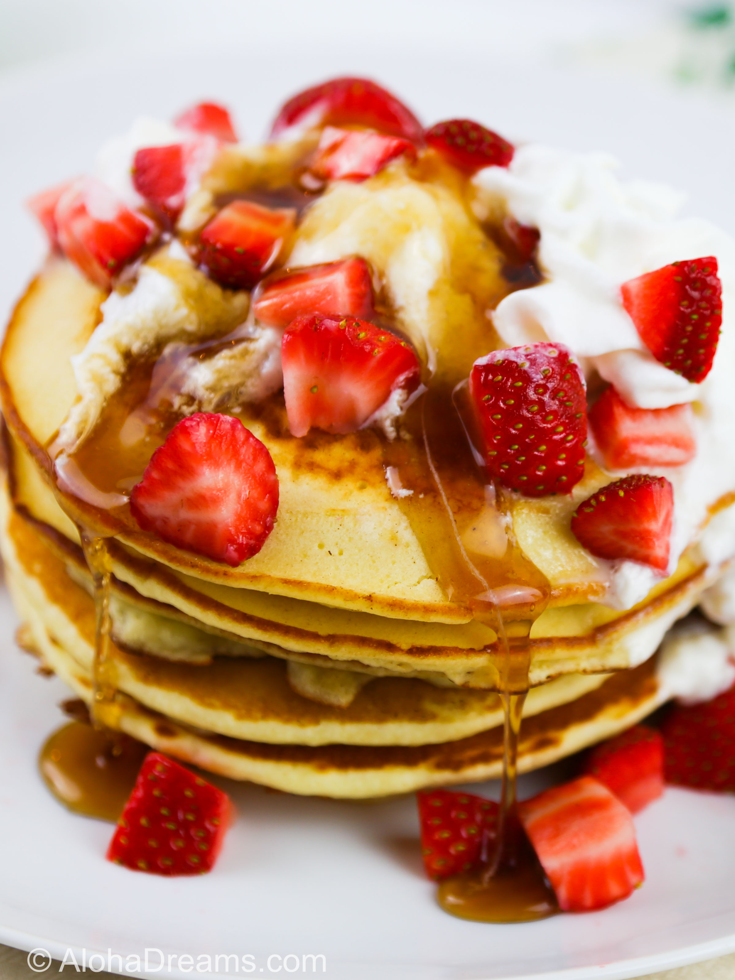 Pancakes with Strawberries and Whipped Cream