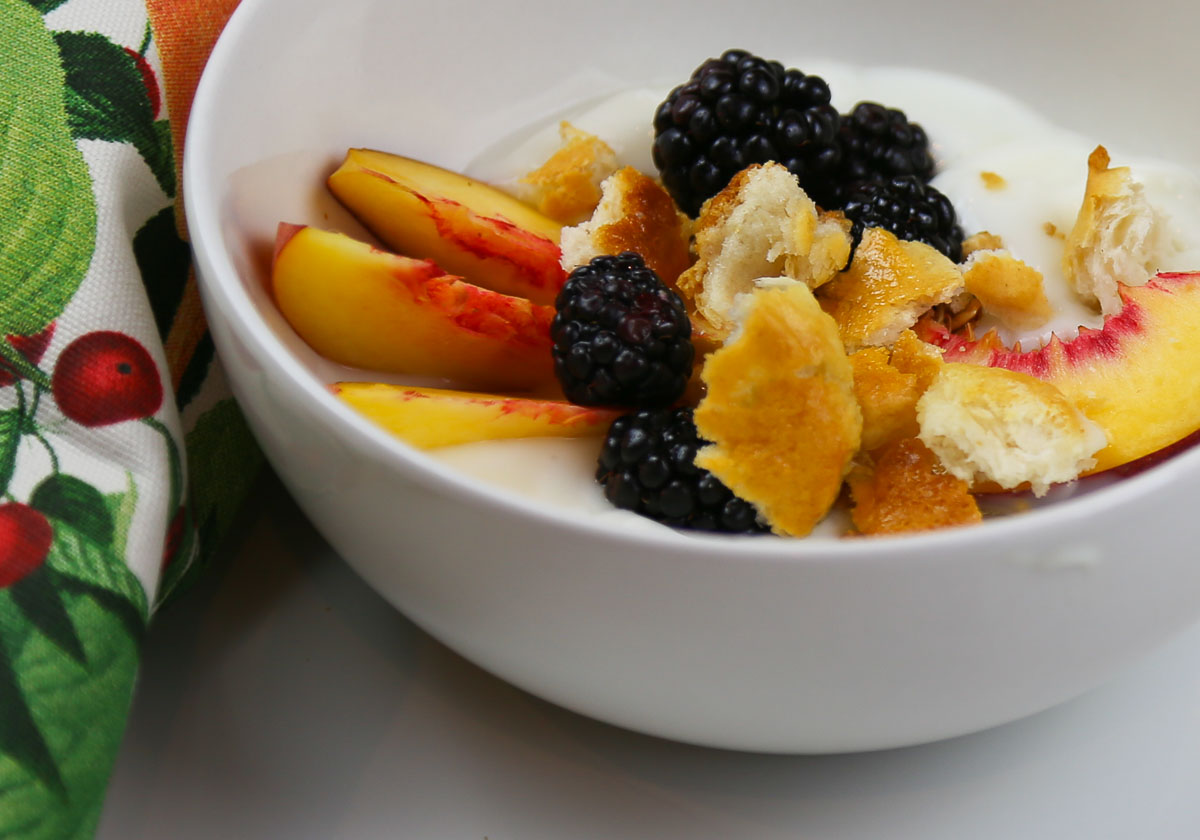 Peaches and Cream Breakfast Yogurt Bowl