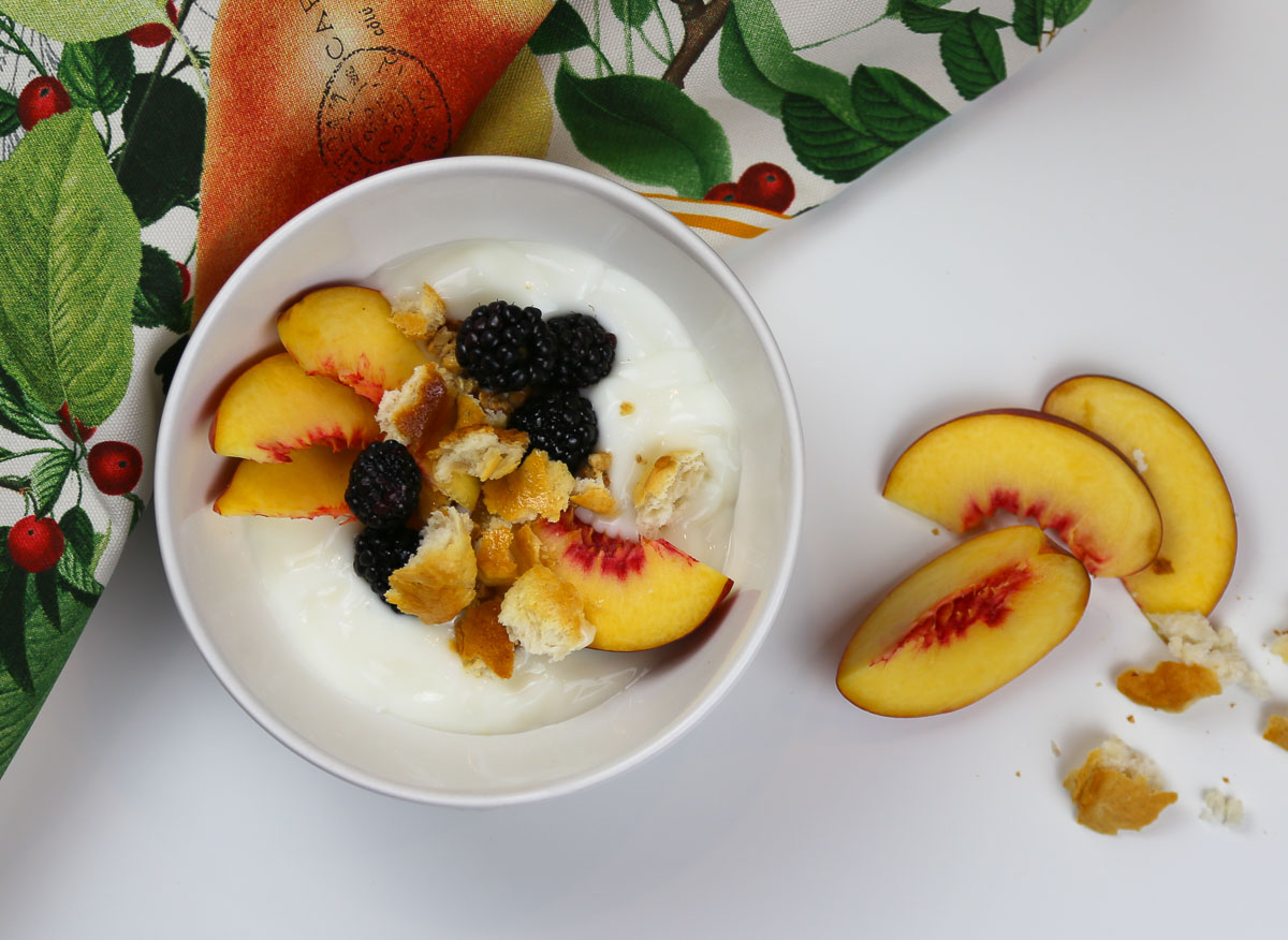 Peaches and Cream Breakfast Yogurt Bowl