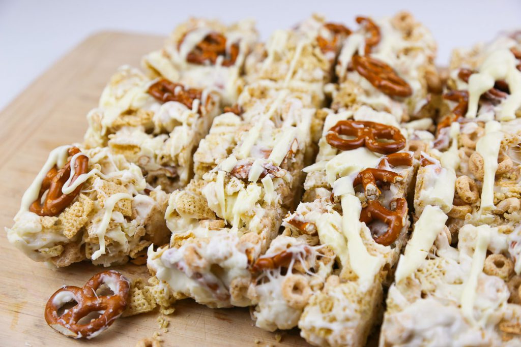 Sweet and Salty Marshmallow No Bake Bars
