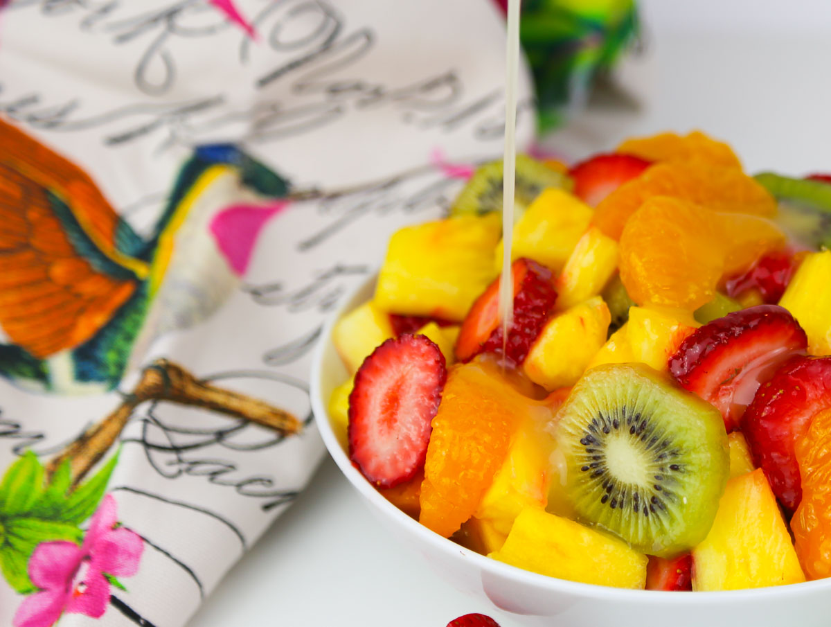 Tropical Fruit Salad with a Ginger Lime Dressing