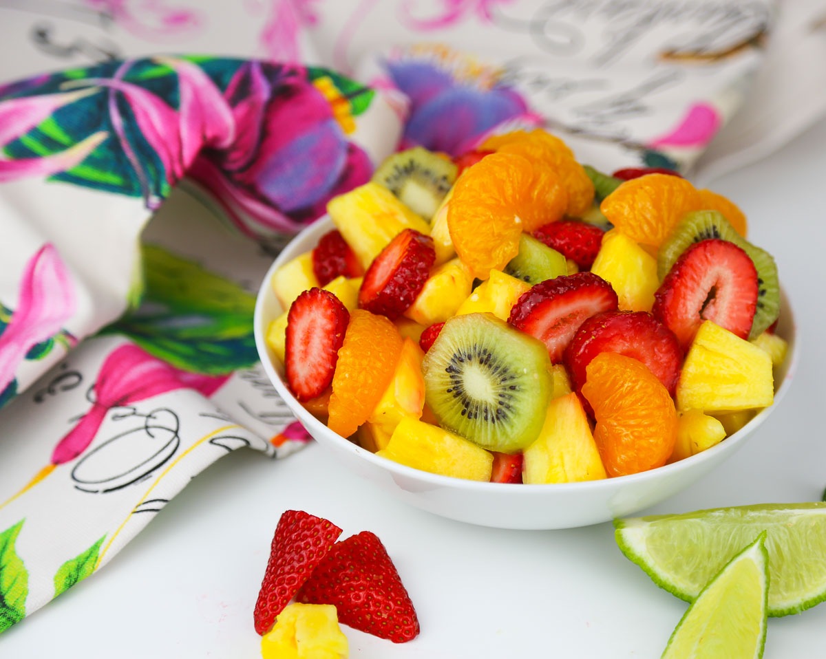 Tropical Fruit Salad with Ginger Lime Dressing