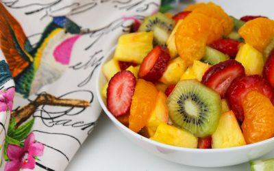 Tropical Fruit Salad with a Ginger Lime Dressing