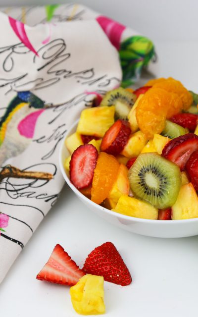 Tropical Fruit Salad with a Ginger Lime Dressing