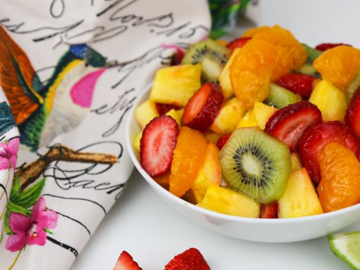Tropical Fruit Salad with a Ginger Lime Dressing