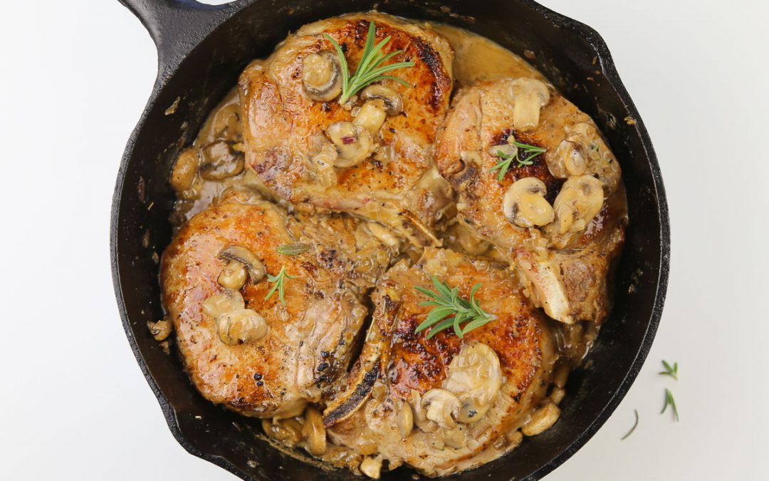 Skillet Pork Chops with Mushrooms