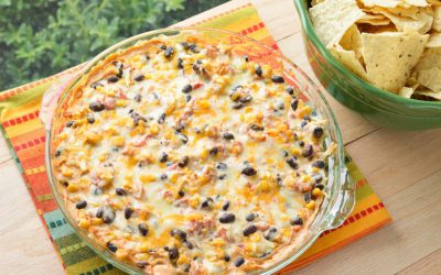 Hot Cheesy Black Bean & Corn Dip