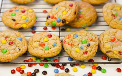 Mini M&M Cookies with Toffee Bits