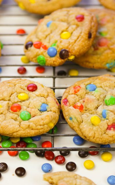 Mini M&M Cookies with Toffee Bits