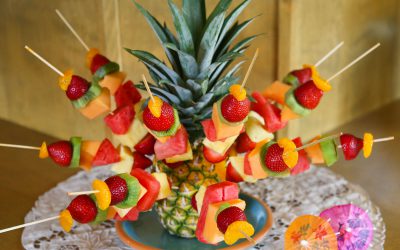 Fruit Kabobs in a Pineapple