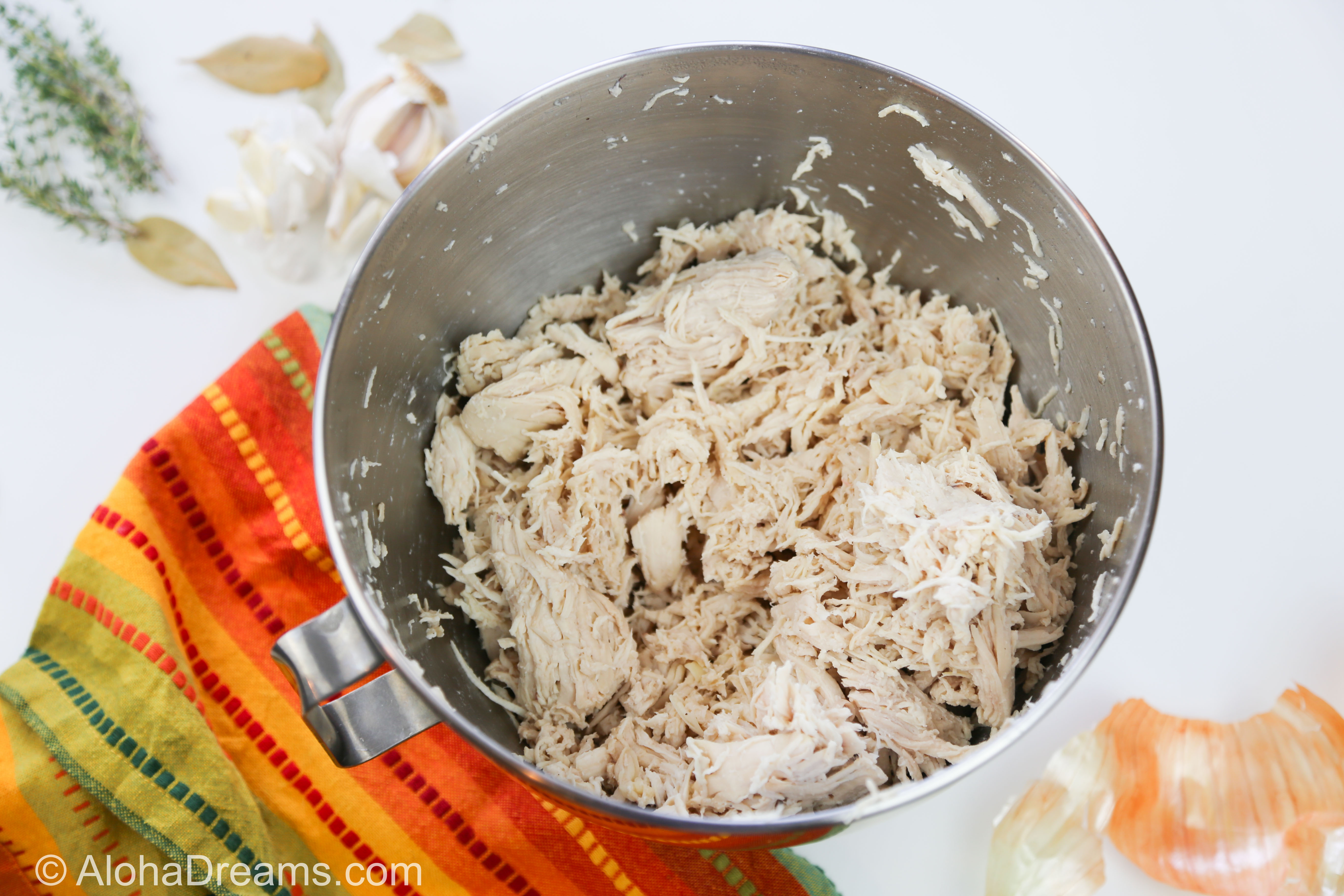 Shredded Poached Chicken