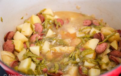 Sausage potatoes green beans