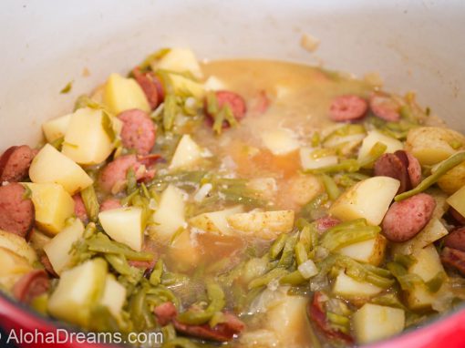Sausage potatoes green beans